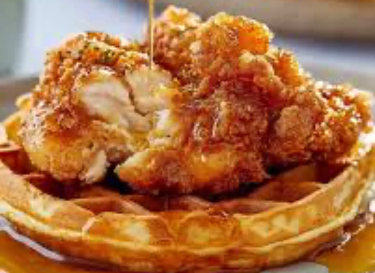 Chicken & Waffles with Honey Drizzle